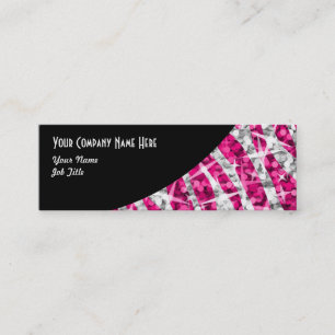 Carte De Visite Mini Glitz Zebra rose Courbe noire maigre