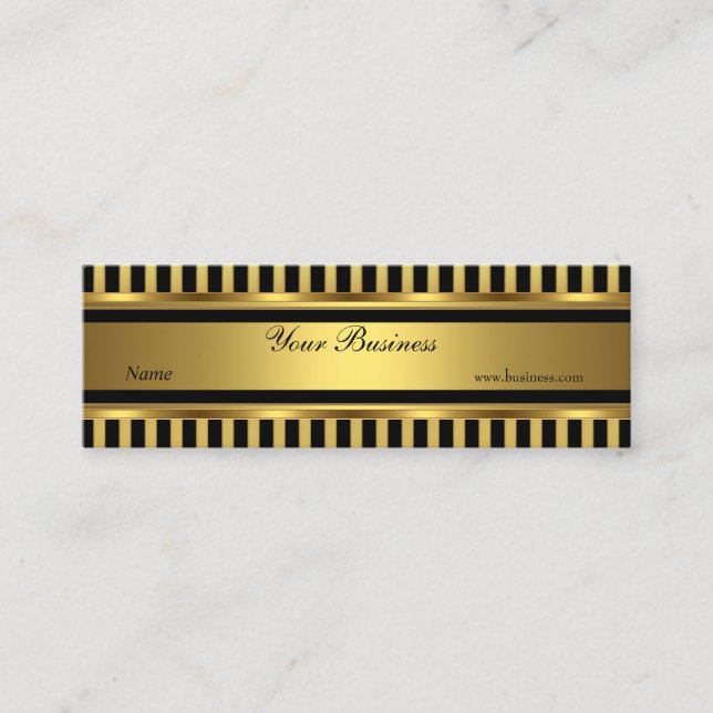 Carte De Visite Mini Gold Black Stripe Skinny (Devant)