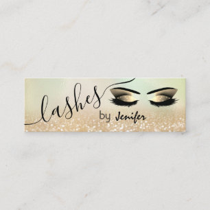 Carte De Visite Mini Gold Glittery maquillage de luxe yeux calligraphie