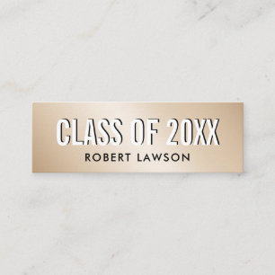 Carte De Visite Mini Gold Metallic Luxe Class Graduation Name Card