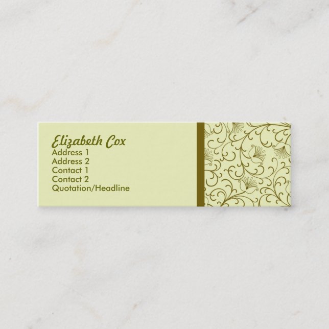 Carte De Visite Mini Golden jaune (Devant)