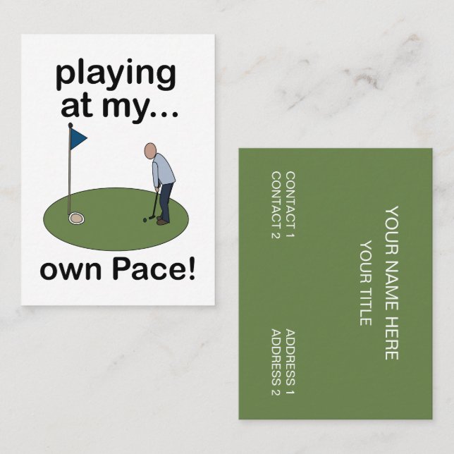 Carte De Visite Mini Golf Minigolf Jouer À Mon Propre Rythme Golfe (Devant / Derrière)