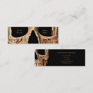 Carte De Visite Mini Gothique Humain Crâne Visage Vert Brown Tatouage S