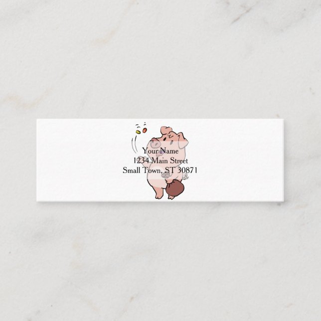 Carte De Visite Mini Gouttes amusantes mangeant des bonbons| choisir la (Devant)