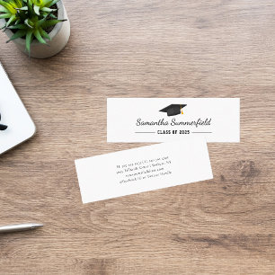 Carte De Visite Mini Graduation 2025 Modern Script Nom