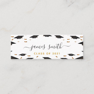 Carte De Visite Mini Graduation Name Card & Hand traîné classe de 2021