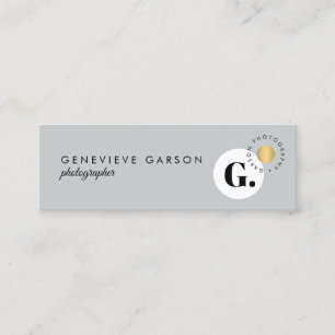 Carte De Visite Mini Gras Creative Monogramme Logo Gris Médias sociaux