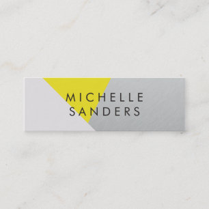 Carte De Visite Mini Gray Jaune Géométrique Métallique moderne Bloc de