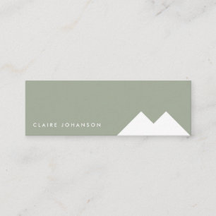 Carte De Visite Mini Green white simple environment visit minimal card