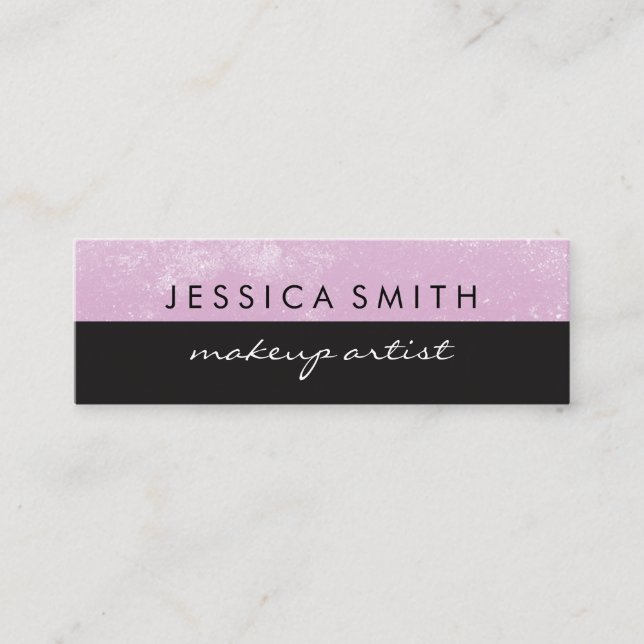 Carte De Visite Mini Grunge rose noir deux tons (Devant)