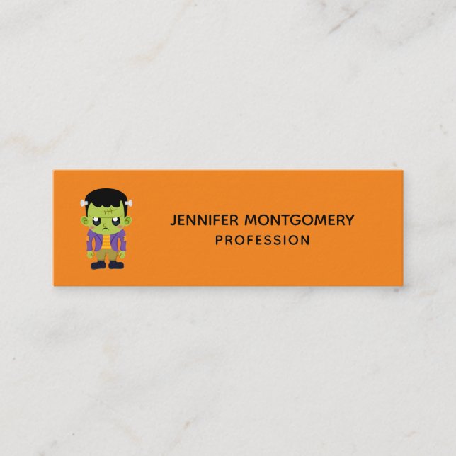 Carte De Visite Mini Halloween monstre Frankenstein Green (Devant)