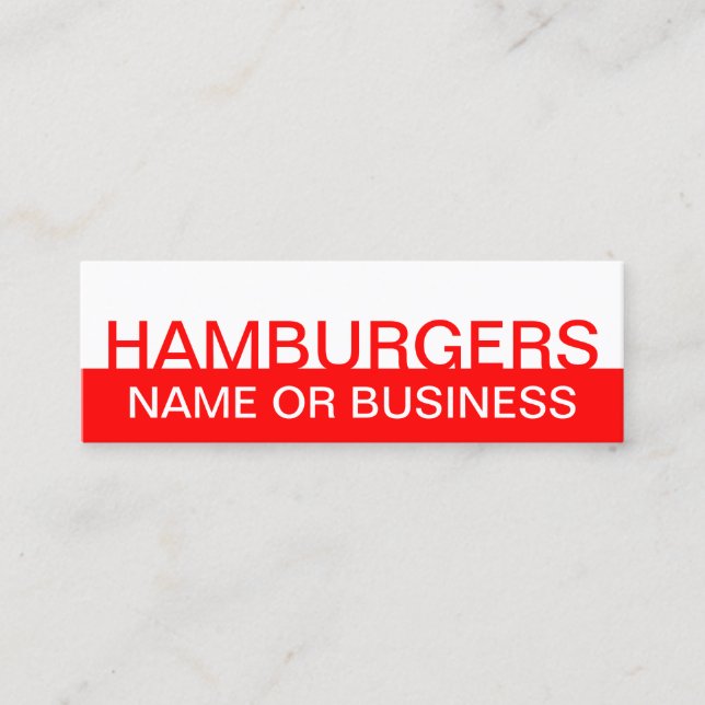 CARTE DE VISITE MINI HAMBURGERS (Devant)