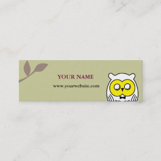 Carte De Visite Mini HIBOU blanc dans les bois