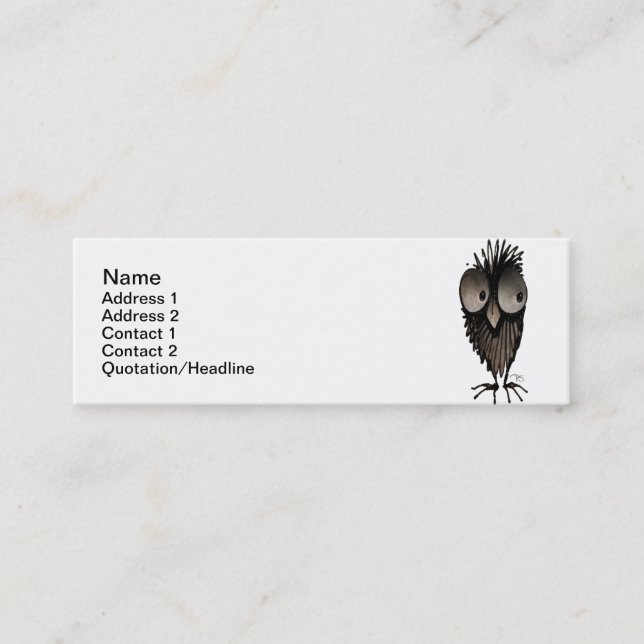 Carte De Visite Mini Hibou drôle (Devant)