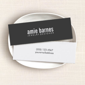 Carte De Visite Mini Hip simple et gras noir et blanc
