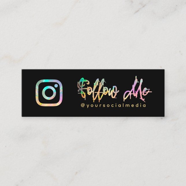 Carte De Visite Mini Hologramme Suivre les médias sociaux Code QR (Devant)