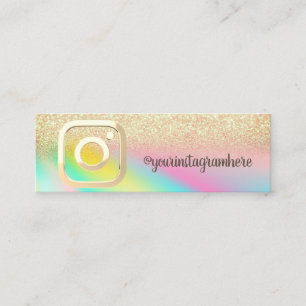 Carte De Visite Mini Holographic Gold Bokeh Instagram Social Media