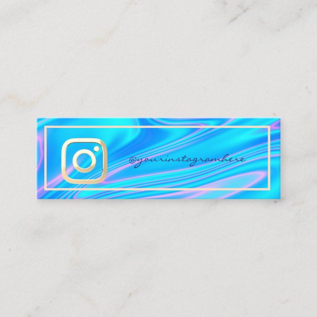 Carte De Visite Mini Holographie Instagram Cool moderne (Devant)