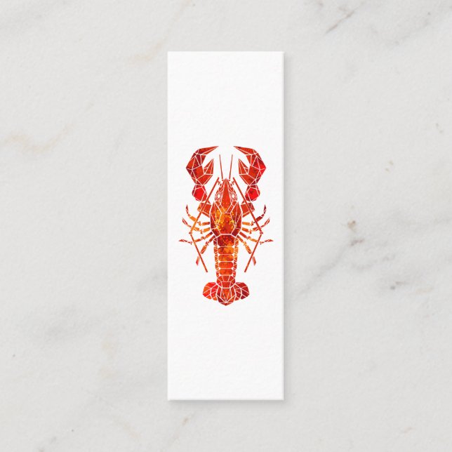 Carte De Visite Mini Homard polygonal rouge (Devant)