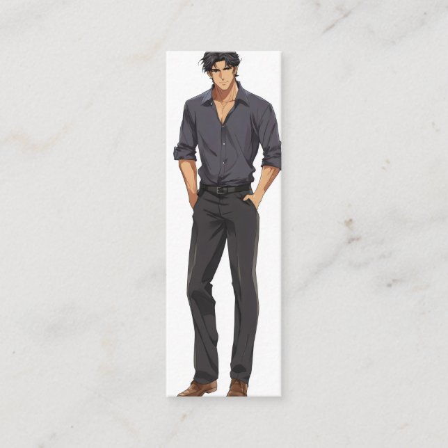 Carte De Visite Mini Homme Beau Anime Zaddy (Devant)