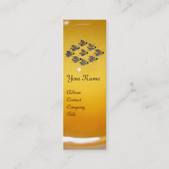 Carte De Visite Mini HONEY BEE, BEEKEEPER /apiculture fournitures (Devant)