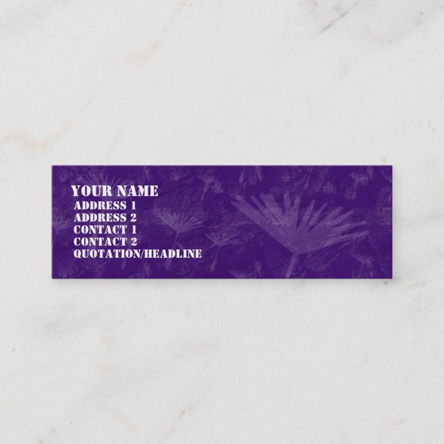 Carte De Visite Mini Horloge Dandylion Rocheuse - Violet (Devant)