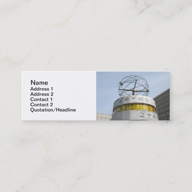 Carte De Visite Mini Horloge mondiale à Berlin (Devant)