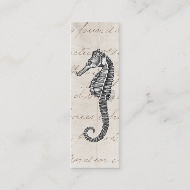 Carte De Visite Mini Illustration hawaïenne d'hippocampe de 1800s (Devant)