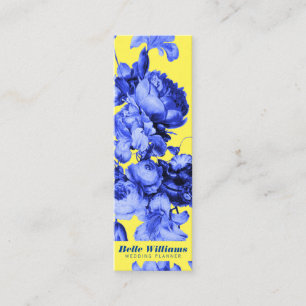 Carte De Visite Mini Illustration vintage jaune bleu élégant