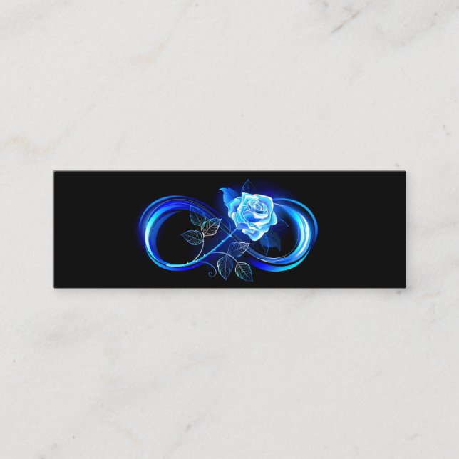 Carte De Visite Mini Infini lumineux avec rose bleue (Devant)
