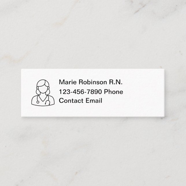 Carte De Visite Mini Infirmière autorisée simple compact (Devant)