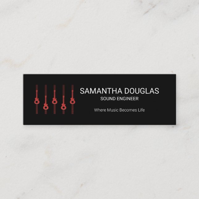 Carte De Visite Mini Ingénieur sonore du panneau d'égaliseur Gold Guita (Devant)
