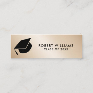Carte De Visite Mini Insert de diplôme en métal doré pour la remise des