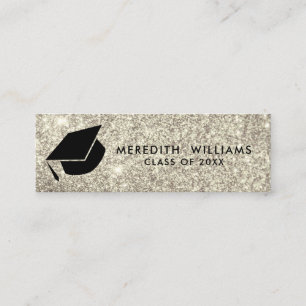 Carte De Visite Mini Insert de diplôme pailleté argent pour la remise d