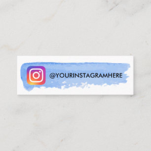 Carte De Visite Mini Instagram bleu aquarelle