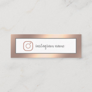 Carte De Visite Mini Instagram élégant luxe simple rose or mini bus