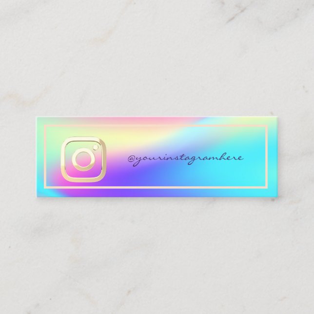 Carte De Visite Mini Instagram holographique moderne (Devant)