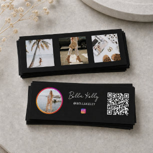 Carte De Visite Mini Instagram Photo Social Media Influencer Black