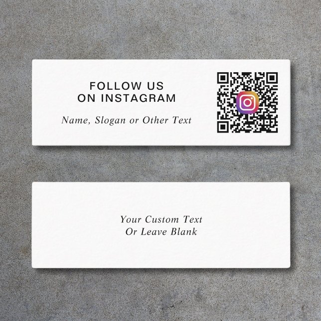 Carte De Visite Mini Instagram QR Code Promotionnel (Capture attention, make connections, and leave a lasting impression with our modern QR business card)