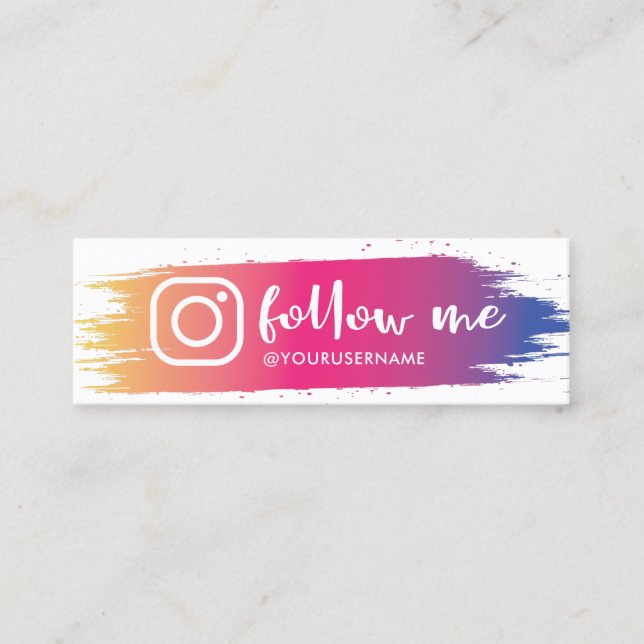 Carte De Visite Mini Instagram tendance Follow Me  (Devant)