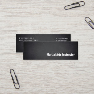 Carte De Visite Mini Instructeur d'arts martiaux au tableau noir modern