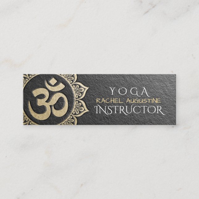 Carte De Visite Mini Instructeur de méditation YOGA Gold Noir OM Mandal (Devant)