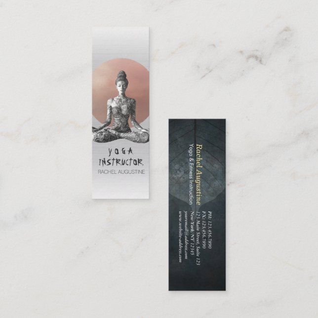 Carte De Visite Mini Instructeur de méditation Yoga Reiki Master Lotus  (Devant / Derrière)