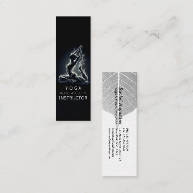 Carte De Visite Mini Instructeur de Yoga Reiki Pose King Pigeon à une j (Devant / Derrière)