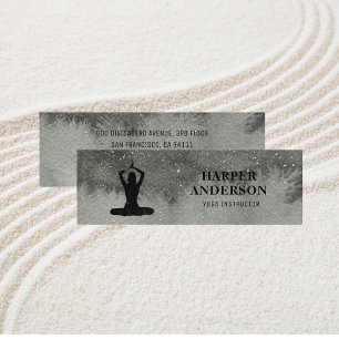 Carte De Visite Mini Instructeur professionnel de Yoga noir aquarelle