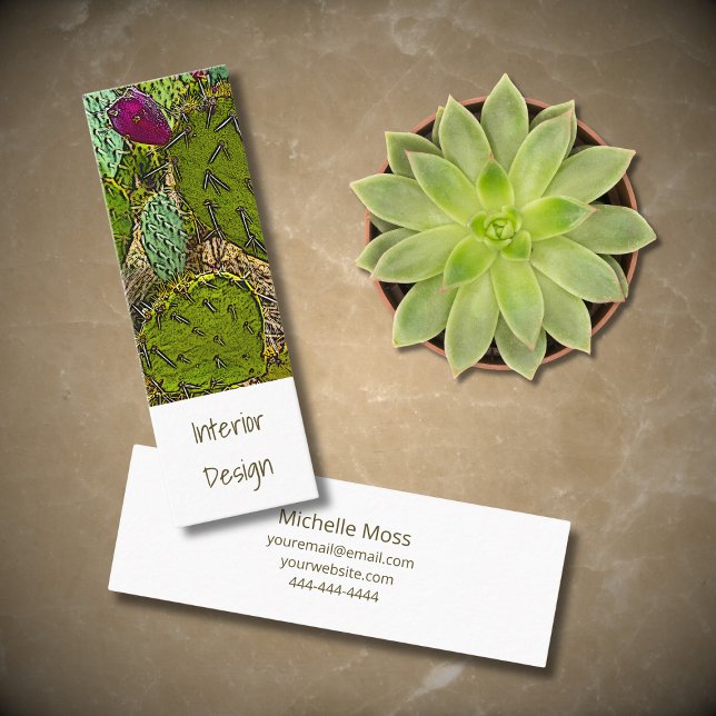 Carte De Visite Mini Interior Designer Desert Botanical Succulent (Créateur téléchargé)
