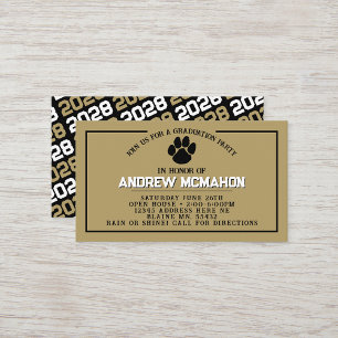 Carte De Visite Mini-Invitations de la Pawprint Black & Gold