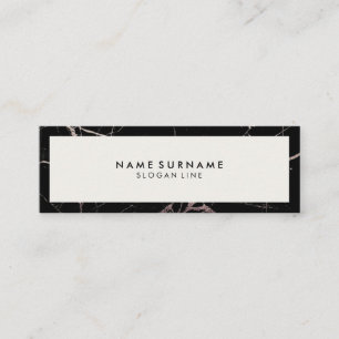 Carte De Visite Mini Ivoire de marbre noir professionnel minimaliste de
