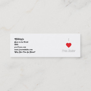 Carte De Visite Mini J'aime Jinger libre