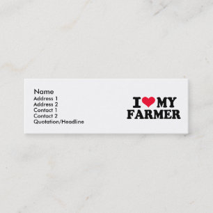 Carte De Visite Mini J'aime mon agriculteur